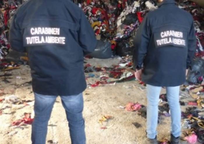 Smaltimento rifiuti tessili: ko rete criminale, 9000 metri cubi sequestrati