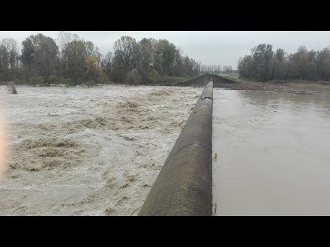 Piena piccola, cassa di espansione Secchia a livello basso