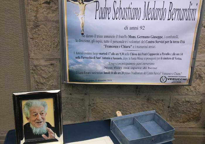 'Addio a padre Sebastiano: per noi sei sempre stato tutto'