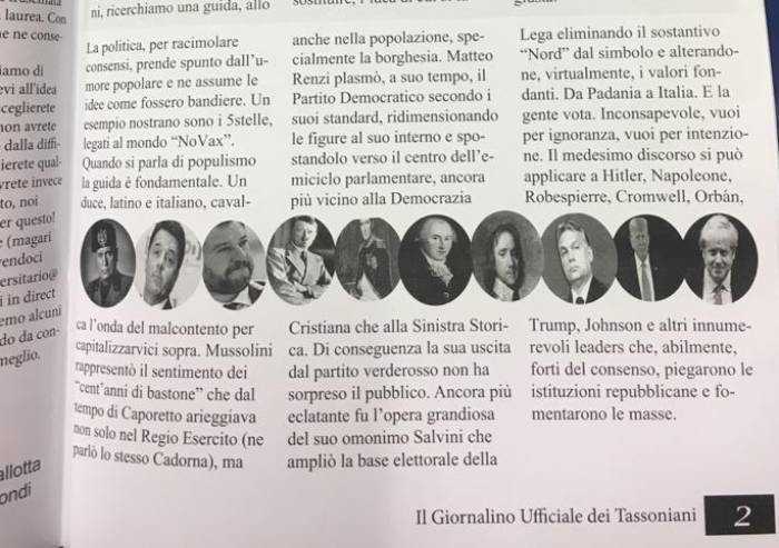 'Parallelo Hitler-Salvini sul giornalino del liceo, come è possibile?'