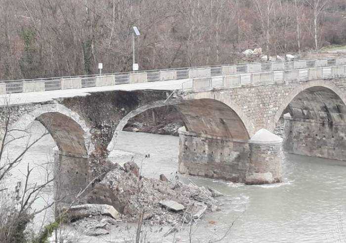 Ponte Samone, nuovo crollo dopo la piena del 6 dicembre