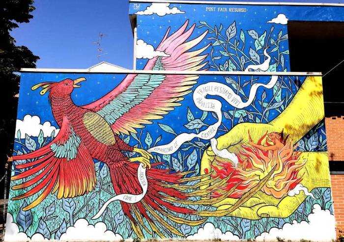 Carpi, un murales alla casa protetta Carpine per le vittime Covid