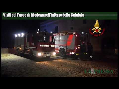 Vigili del fuoco da Modena nell'inferno della Calabria