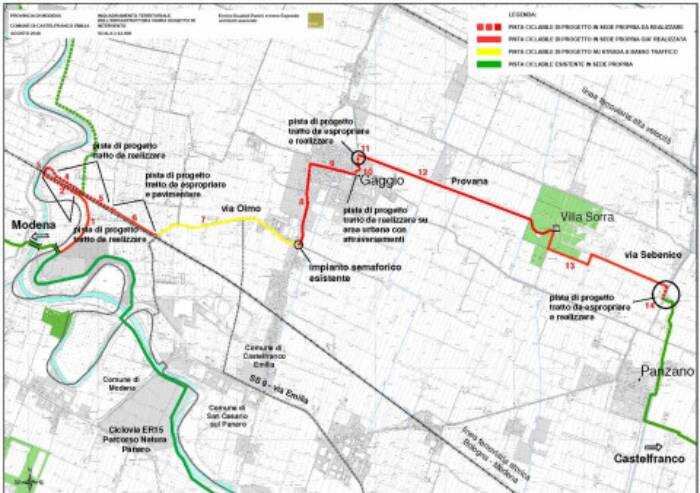 'Ciclopedonale Modena-Castelfranco, un fallimento'