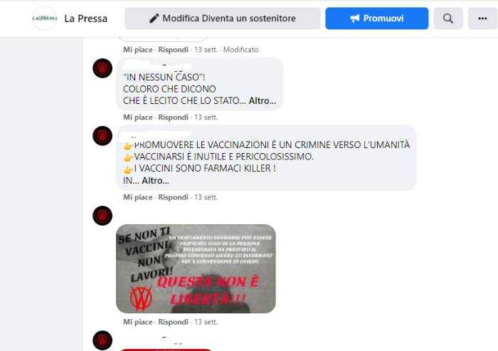 No vax, minacce deliranti ai giornalisti. Il no green pass non c'entra nulla