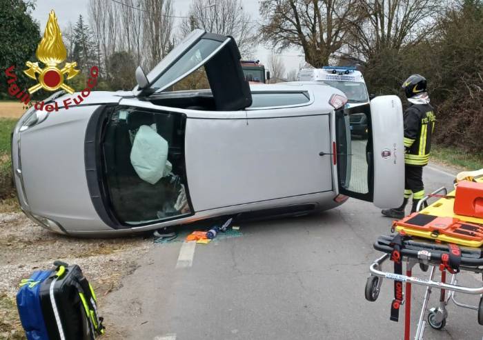 San Felice, si ribalta con l'auto: ferito automobilista di 90 anni