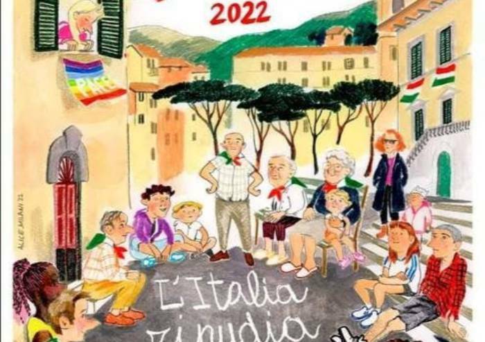 25 Aprile, bufera sul manifesto Anpi che sbaglia il tricolore e mozza l'articolo della Costituzione