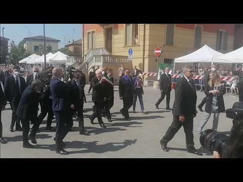 Decennale del sisma nella Bassa: l'abbraccio di Medolla a Mattarella