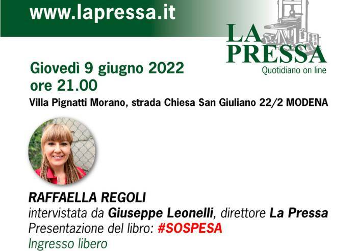 Raffaella Regoli a Modena con La Pressa per presentare 'Sospesa'