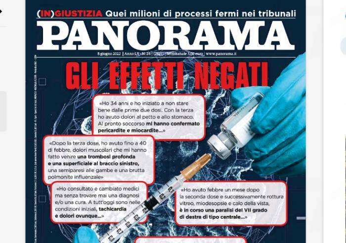 Panorama non molla: copertina dedicata a effetti avversi dei vaccini