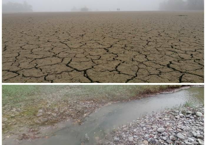 Siccità: Secchia come un ruscello e si scopre il fondo delle casse di espansione