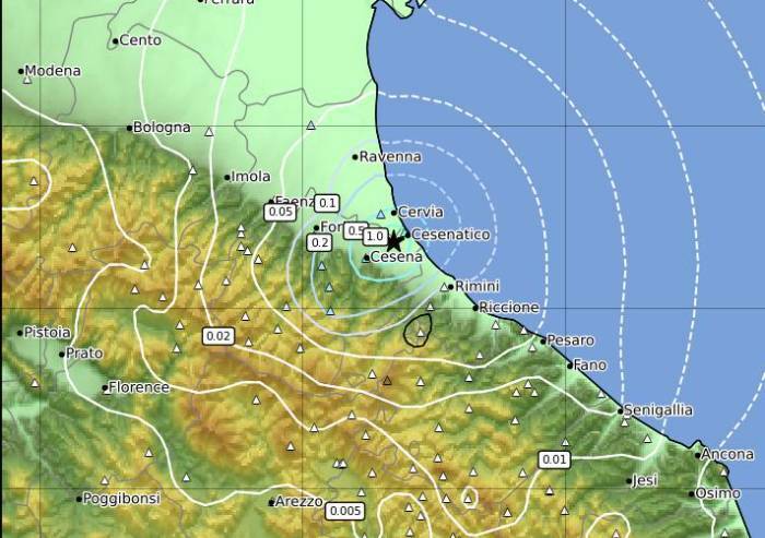 Terremoto in Romagna questa mattina: scossa 3.5 a Cesenatico