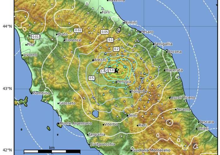 Terremoto di magnitudo 4.3 in provincia di Perugia
