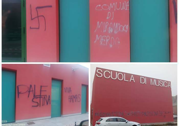 Mirandola, scritte pro Hamas sui muri: denunciati 4 ragazzi