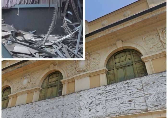 Abbandonato da anni, crolla il soffitto dell'ex cinema Nuovo Scala