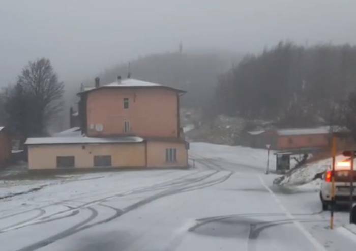 Frassinoro, prima nevicata in Appenino