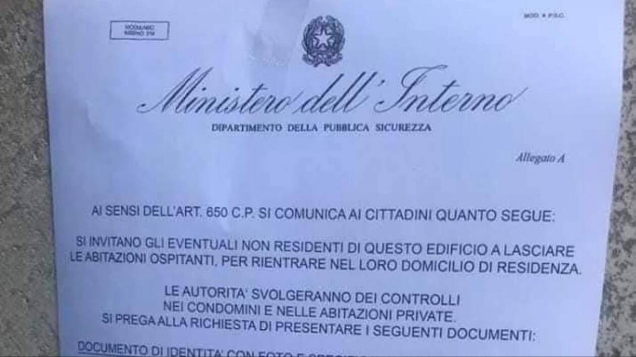 Modena, torna il falso volantino del 'Ministero dell’Interno': segnalazioni in zona Est e zona Musicisti