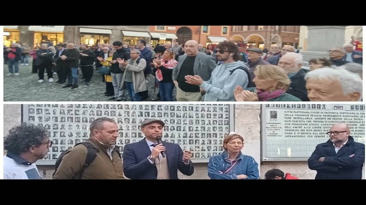 Solidarietà a Sigfrido Ranucci dopo l'attentato: centinaia di modenesi al presidio in Piazza Torre