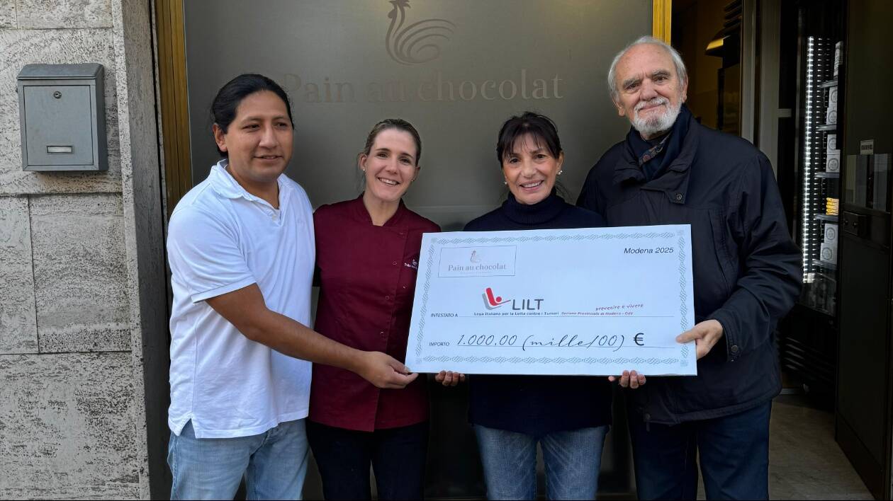 Modena, Pain au Chocolat dona 1000 euro per la lotta ai tumori