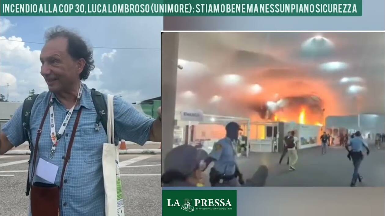 Incendio Cop30, Lombroso sul posto: 'Totale assenza di un piano di sicurezza'