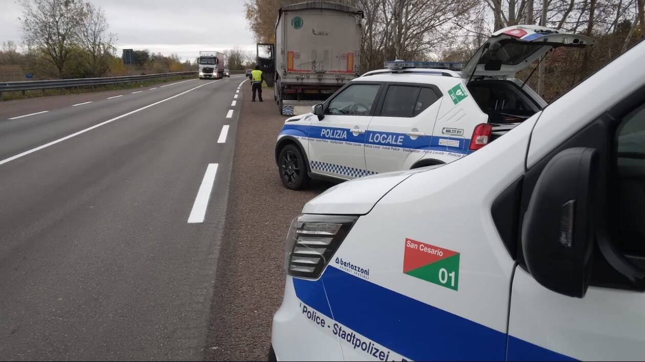 Unione del Sorbara, controlli polizia locale su autotrasporto e spaccio
