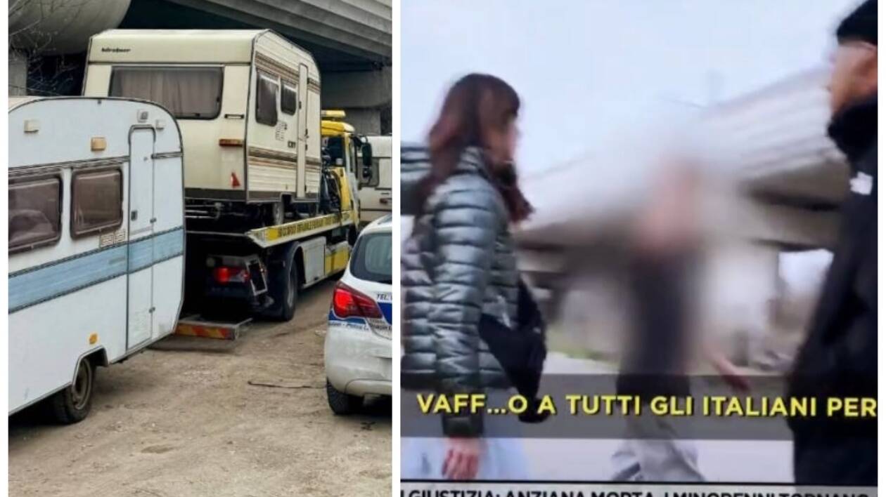 Minori nell'area nomadi sgomberata: minacce e insulti alla troupe e agli italiani