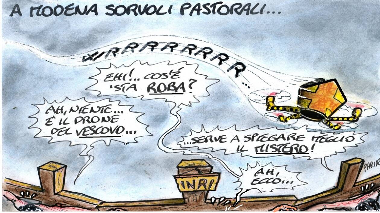 Modena, il drone vescovile