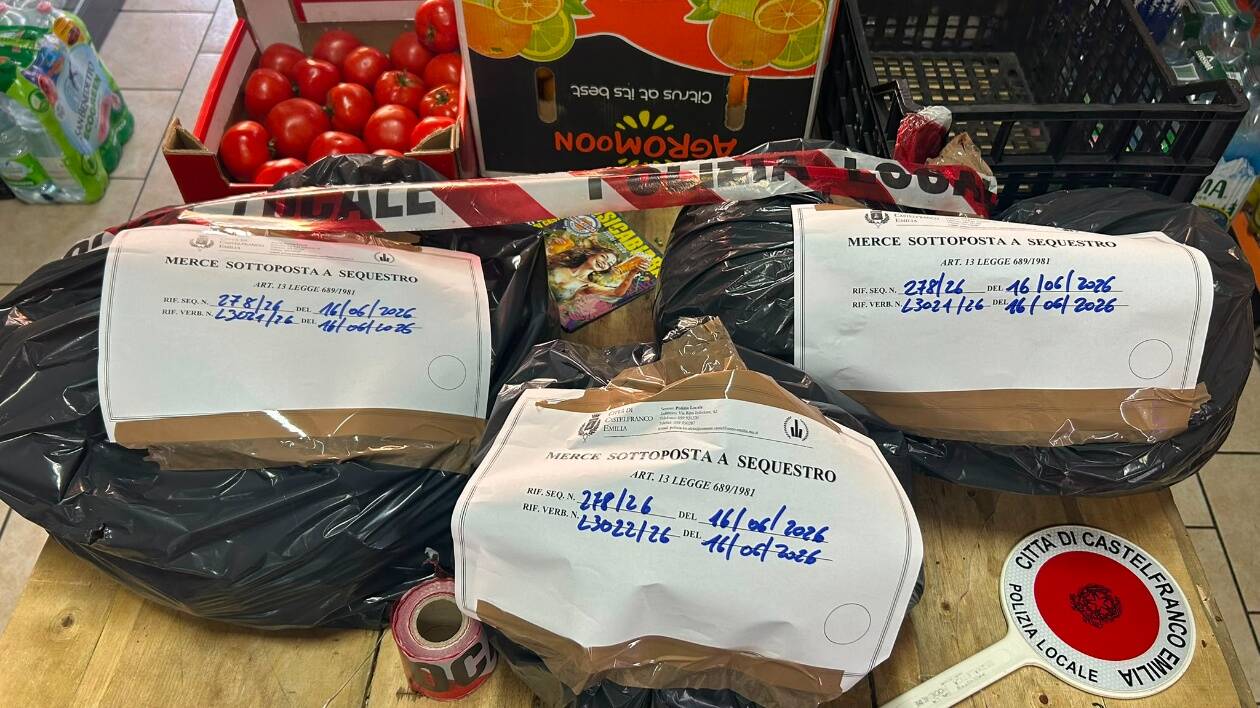 Castelfranco Emilia, sequestrati 50 chili di merce in un market locale