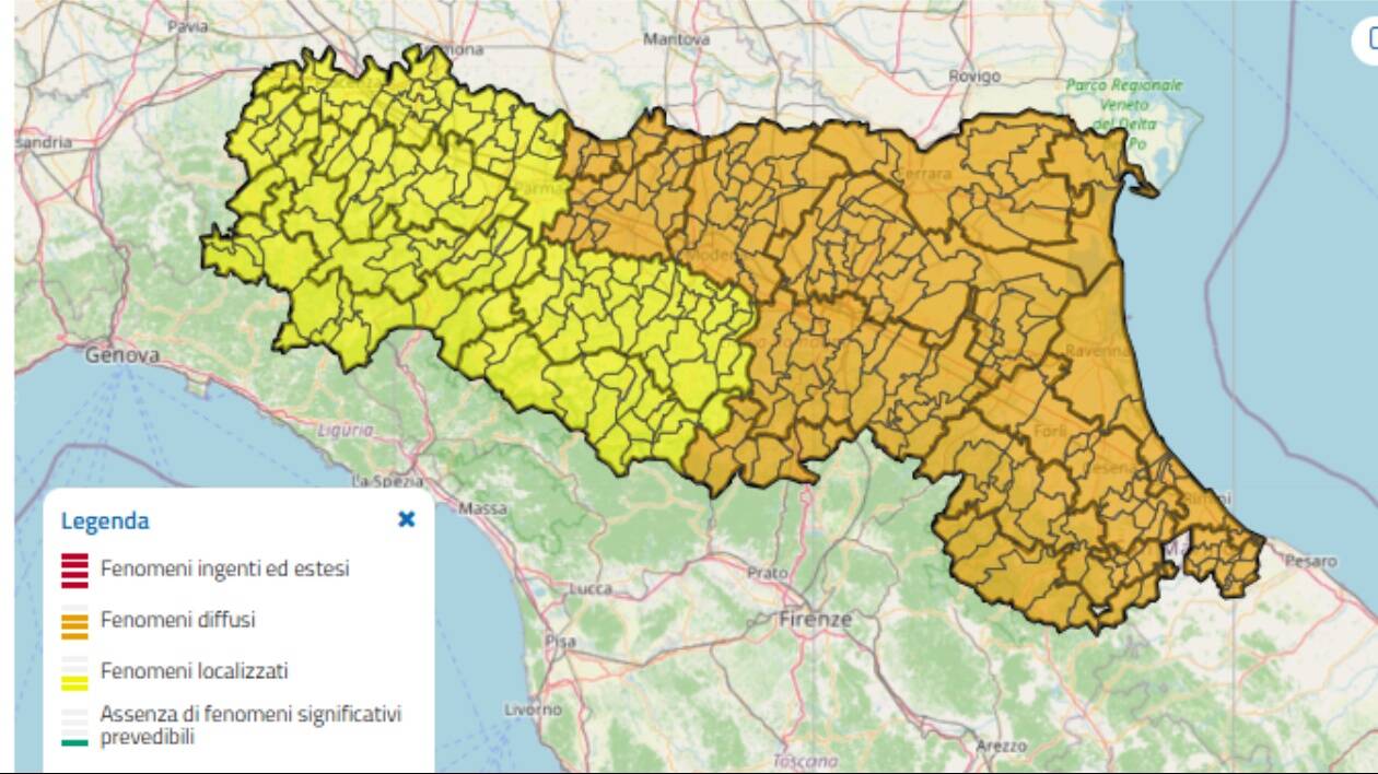 Modena, previsti temporali oggi pomeriggio: scatta l'allerta arancione