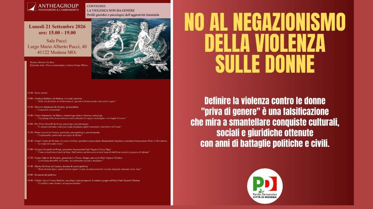 Il convegno scientifico diventa 'grumo di patriarcato': la pochezza e il disprezzo pedagogico di Mezzetti e del Pd