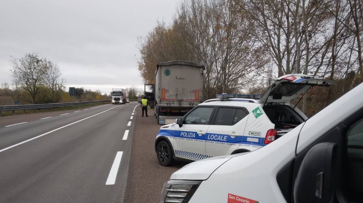 Bomporto, controlli mezzi pesanti: multe per 40mila euro
