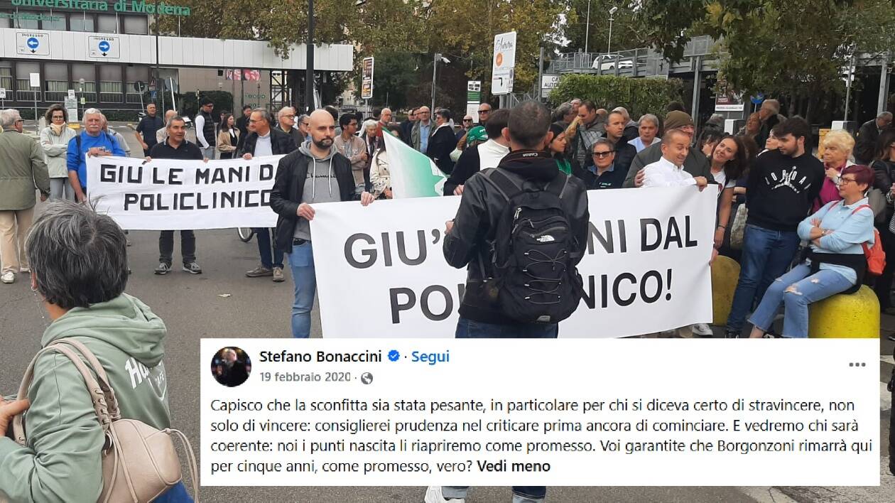 Policlinico svuotato, i giuramenti vuoti di Bonaccini: ecco perchè oggi i modenesi non credono alle promesse