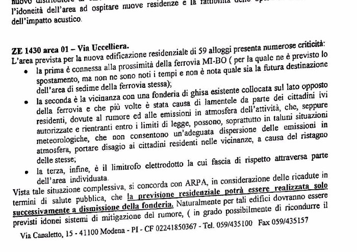 'Le case intorno alle fonderie non dovevano essere costruite'