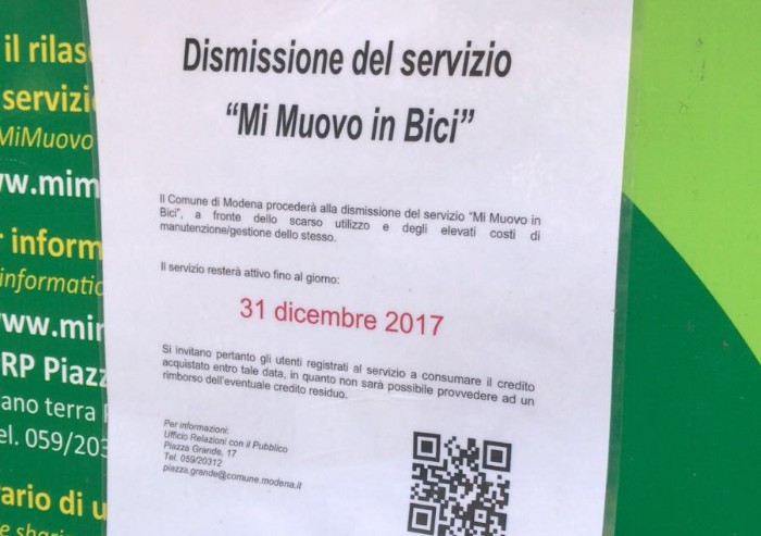 Dal primo gennaio addio al 'Mi muovo in bici'