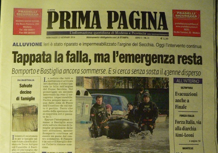 Quattro anni fa l'alluvione di Bastiglia e Bomporto