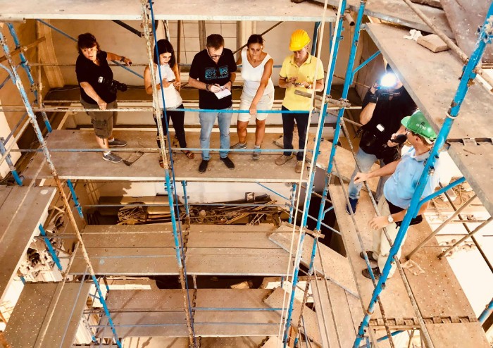 Cantiere chiesa del Voto, il sopralluogo di sindaco e vescovo